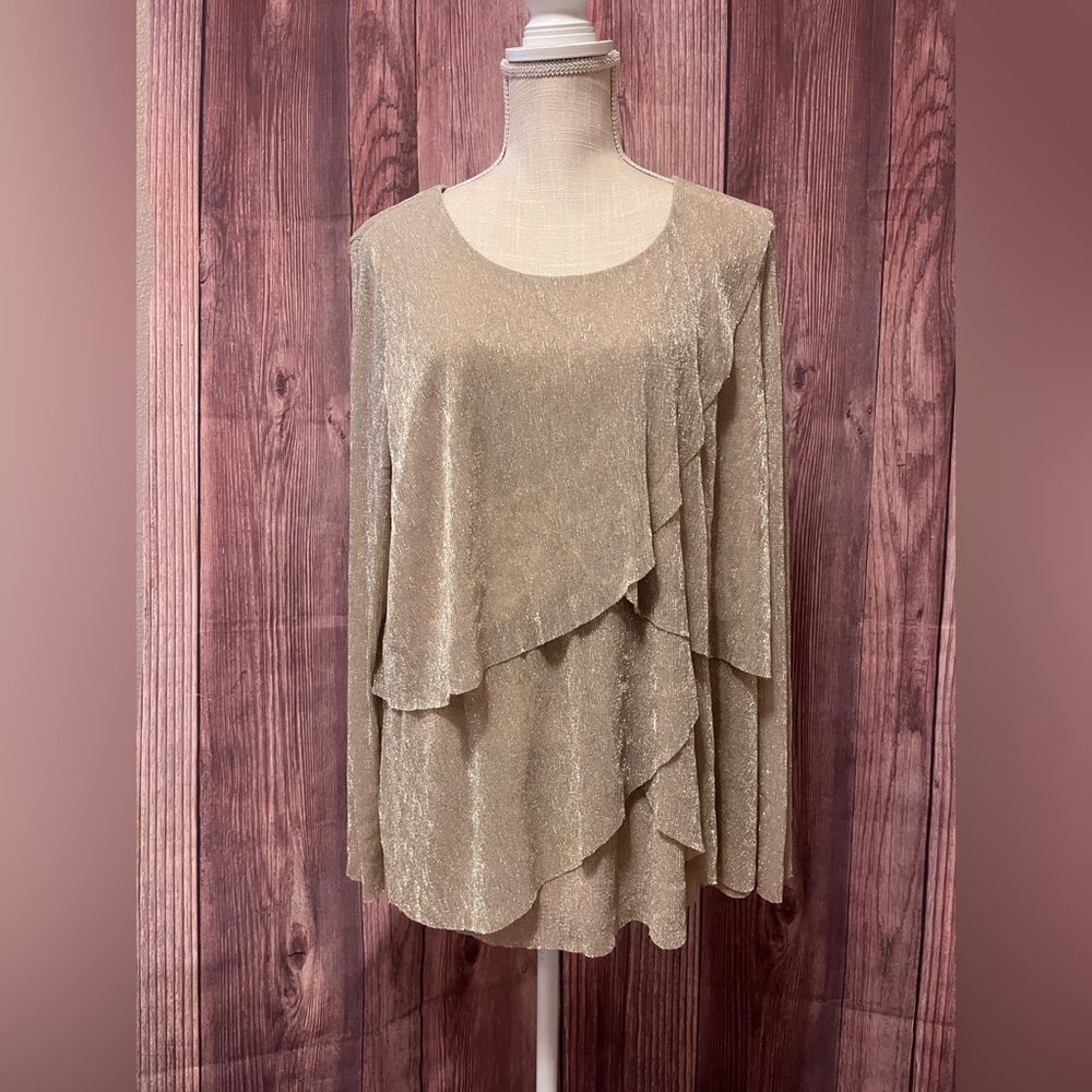 Chico's Shimmering Gold Top